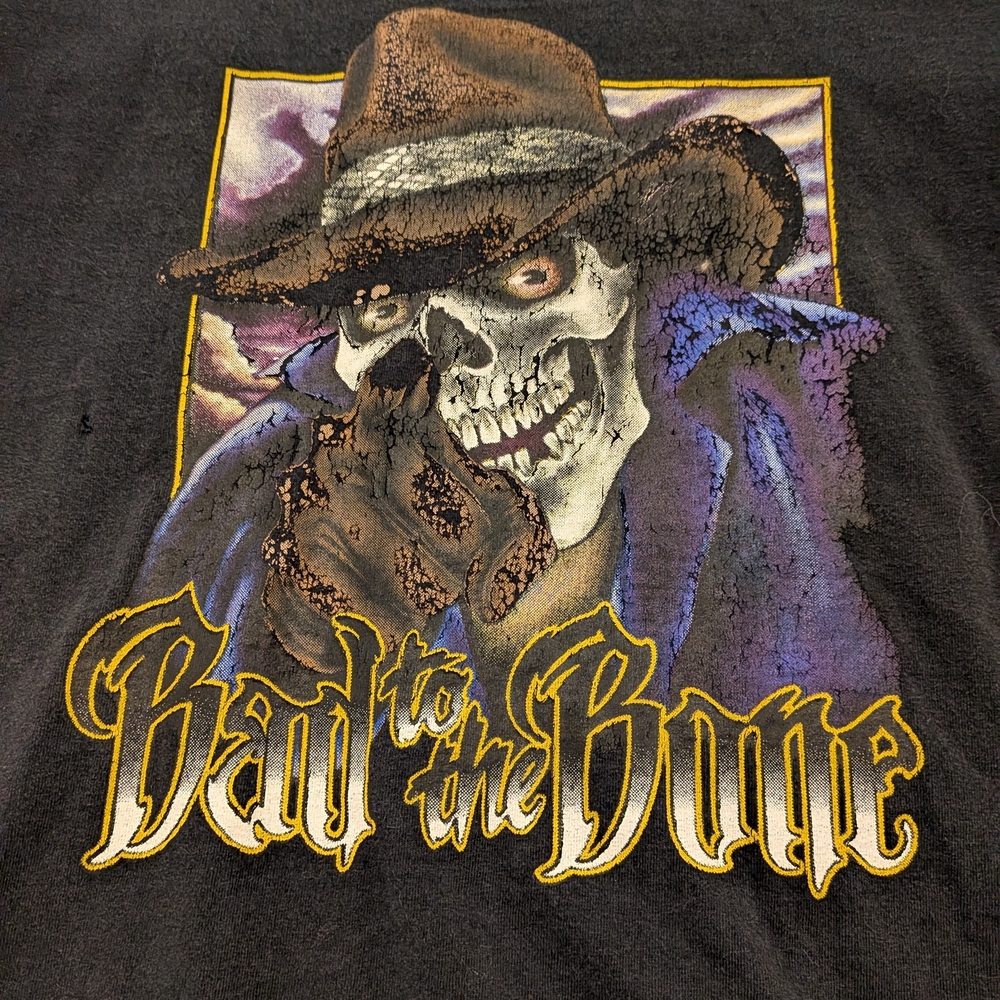 Anvil Black T-Shirt with Brown Skull Accent